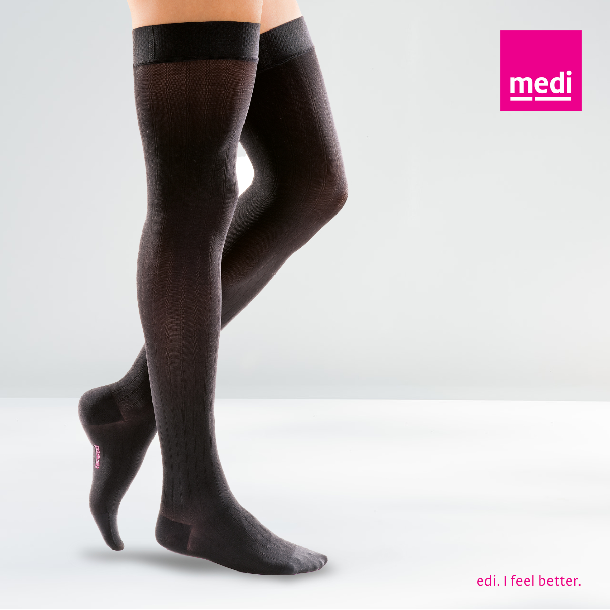 Bas autofixant à picots de contention medi Complice classe 2 pied ouvert – Femme
